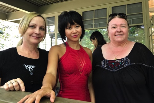 President and Vice-President Olga Smirnova and Olga Bondarchuk-Huque with Yuja Wang at Tanglewood concert in July 2018